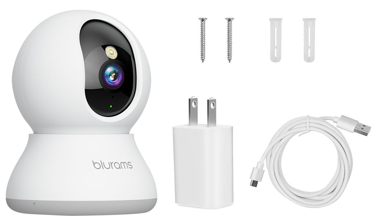 blurams Pet Camera 2K Black, Indoor Camera, Dog Camera, 360° Home Security Camera, 2.4g & 5g, Night Vision, Motion Tracking, 2-Way Talk, Cloud&SD, APP Control, Works with Alexa