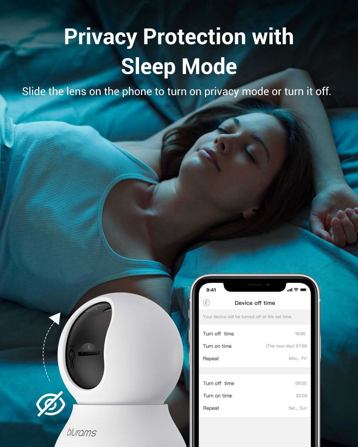 blurams Pet Camera 2K Black, Indoor Camera, Dog Camera, 360° Home Security Camera, 2.4g & 5g, Night Vision, Motion Tracking, 2-Way Talk, Cloud&SD, APP Control, Works with Alexa