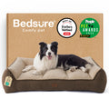 Bedsure XL Orthopedic Dog Beds Large - 106x76cm Extra Thick Supportive Dogs Sofa with Waterproof Washable Cover, Extra Large Pet Bed Sofa with Soft Plush Sherpa and Nonskid Bottom, Dark Grey
