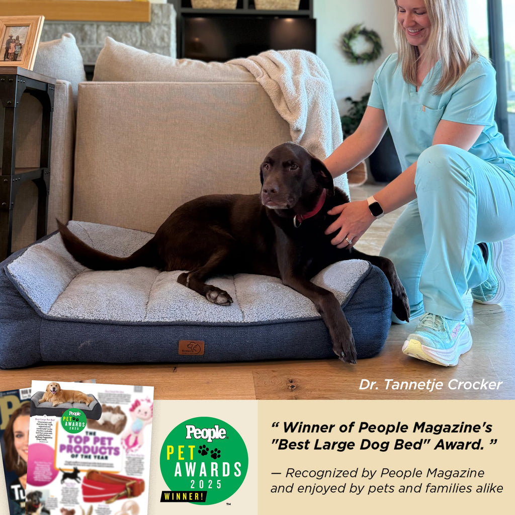Bedsure XL Orthopedic Dog Beds Large - 106x76cm Extra Thick Supportive Dogs Sofa with Waterproof Washable Cover, Extra Large Pet Bed Sofa with Soft Plush Sherpa and Nonskid Bottom, Dark Grey
